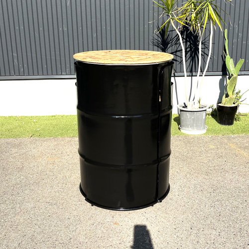 ドラム缶リメイクテーブルセット ブラック 机・デスク SEA FLOWER 通販