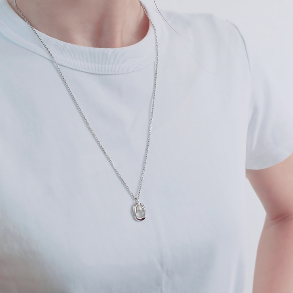 【秋冬新作】カジュアル　フォーマル　パールロングネックレス　シルバー925 10枚目の画像