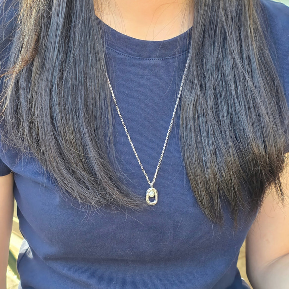 【秋冬新作】カジュアル　フォーマル　パールロングネックレス　シルバー925 7枚目の画像