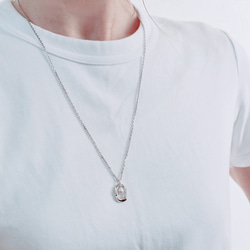 【秋冬新作】カジュアル　フォーマル　パールロングネックレス　シルバー925 5枚目の画像