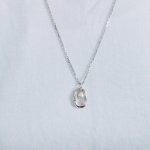 【秋冬新作】カジュアル　フォーマル　パールロングネックレス　シルバー925 6枚目の画像