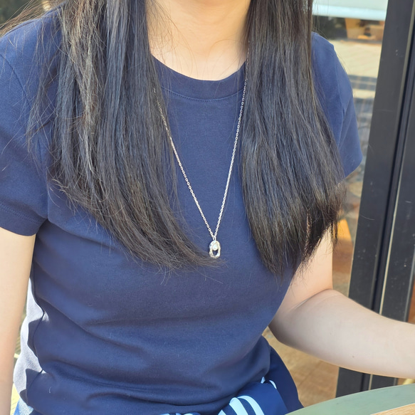 【秋冬新作】カジュアル　フォーマル　パールロングネックレス　シルバー925 8枚目の画像