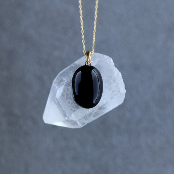 石を愉しむ漆黒のモリオンネックレス　 4枚目の画像