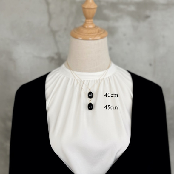 石を愉しむ漆黒のモリオンネックレス　 9枚目の画像