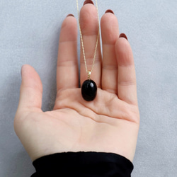 石を愉しむ漆黒のモリオンネックレス　 2枚目の画像