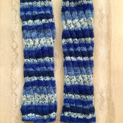 ソックヤーンのレッグウォーマー　手編み　#29 アームウォーマー 2枚目の画像