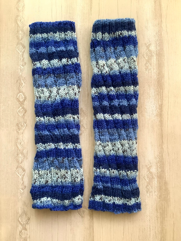 ソックヤーンのレッグウォーマー　手編み　#29 アームウォーマー 2枚目の画像