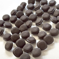 ボタン レトロ 四角 スクエア バリあり ブラウン 裏足 14mm 50個セット eu-121 2枚目の画像