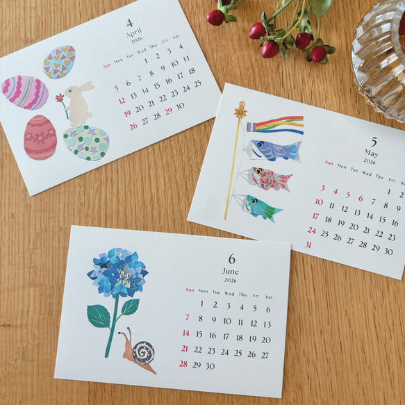 2026年 季節のイベントカレンダー（20部セット・名入れサービスあり）＊受付11/15まで 6枚目の画像