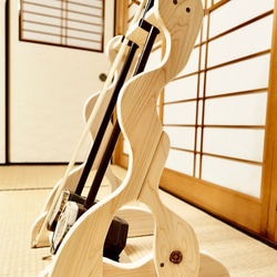 【限定１台】手作り木工　木製二胡スタンド （無塗装） ２丁掛け 6枚目の画像