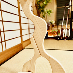 【限定１台】手作り木工　木製二胡スタンド （無塗装） ２丁掛け 8枚目の画像
