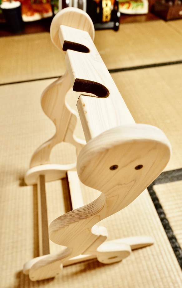 【限定１台】手作り木工　木製二胡スタンド （無塗装） ２丁掛け 9枚目の画像
