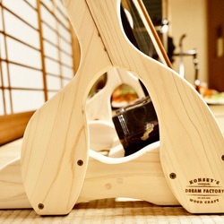 【限定１台】手作り木工　木製二胡スタンド （無塗装） ２丁掛け 5枚目の画像