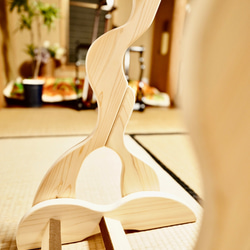 【限定１台】手作り木工　木製二胡スタンド （無塗装） ２丁掛け 10枚目の画像