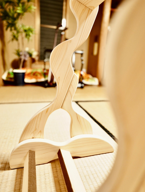 【限定１台】手作り木工　木製二胡スタンド （無塗装） ２丁掛け 10枚目の画像