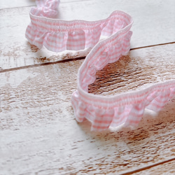 チェック・フリルリボン BEL-8621　カラー選択　1mより　 6枚目の画像