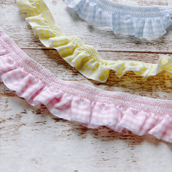 チェック・フリルリボン BEL-8621　カラー選択　1mより　 1枚目の画像