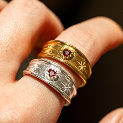 Stellar heart garnet ring      ハートのガーネットリング/送料無料 6枚目の画像