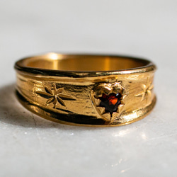 Stellar heart garnet ring      ハートのガーネットリング/送料無料 2枚目の画像