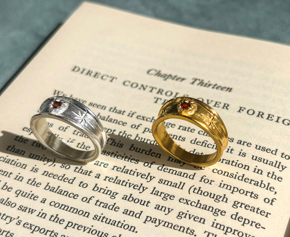 Stellar heart garnet ring      ハートのガーネットリング/送料無料 8枚目の画像