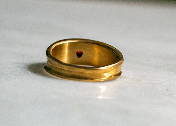 Stellar heart garnet ring      ハートのガーネットリング/送料無料 12枚目の画像