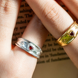 Stellar heart garnet ring      ハートのガーネットリング/送料無料 3枚目の画像