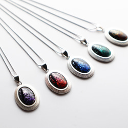 銀河 七宝焼のペンダント 箔ちらし七宝 1枚目の画像