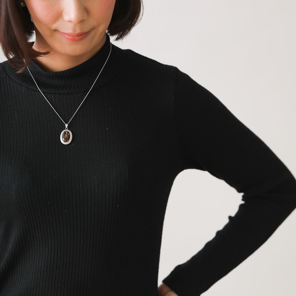 銀河 七宝焼のペンダント 箔ちらし七宝 2枚目の画像