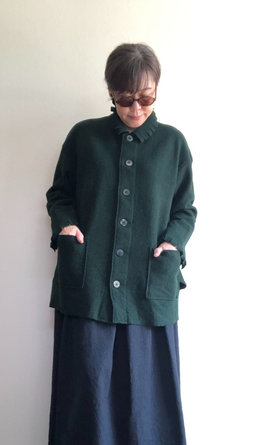 衿ピラピラカット断ち切り圧縮ジャケット