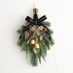 クリスマス☆ベルショートスワッグ【受注制作】 2枚目の画像