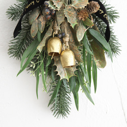 クリスマス☆ベルショートスワッグ【受注制作】 4枚目の画像