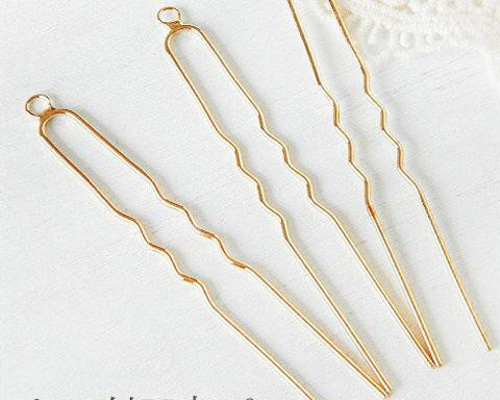 カン付U字ピン 10本 鬼ピン Uピン かんざし ヘアピン ヘアアクセ 金具