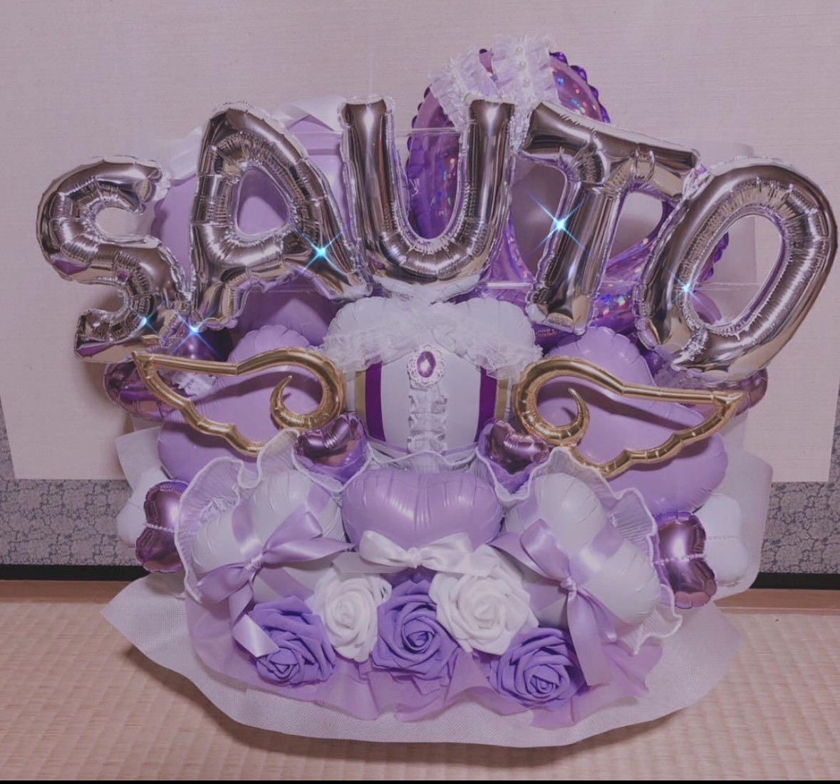 バルーンアレンジ  卓フラ　フラスタ　フルオーダー　バルーンギフト　成人式　生誕祭　推し　ライブ　握手会