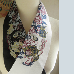 刺繍半衿・唐獅子牡丹 2枚目の画像