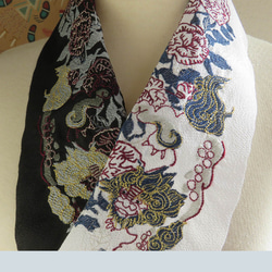 刺繍半衿・唐獅子牡丹 3枚目の画像