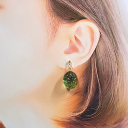 3粒セット 秋のレトロキャンディ ピアス・イヤリング・イヤーカフ　べっこう　ブラウン　ベージュ　チャーム変更可能　シェル 7枚目の画像