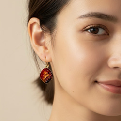 3粒セット 秋のレトロキャンディ ピアス・イヤリング・イヤーカフ　べっこう　ブラウン　ベージュ　チャーム変更可能　シェル 3枚目の画像