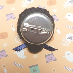 ポンポンアクセサリー♪フェイスブローチ★ハロウィンのお友達⒨(· ⩌ ·)死神 2枚目の画像