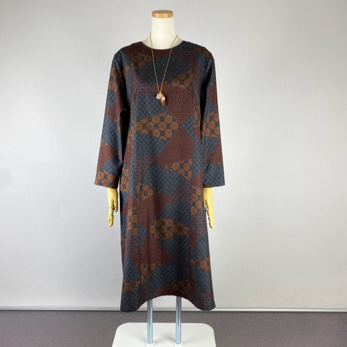 本場奄美大島紬 Aラインワンピース ワンピース アトリエOlive929 通販