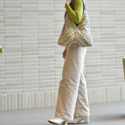 2025新作　お花モチーフバッグ（ブラウン、茶色内布付き）受注製作 11枚目の画像