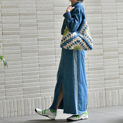 2025新作　お花モチーフバッグ（ブラウン、茶色内布付き）受注製作 6枚目の画像