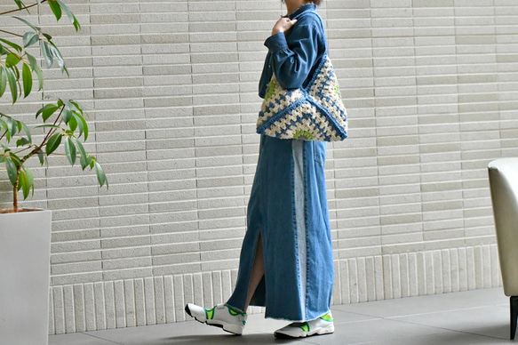 2025新作　お花モチーフバッグ（ブラウン、茶色内布付き）受注製作 6枚目の画像