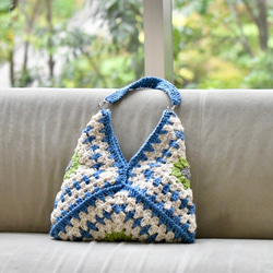 2025新作　お花モチーフバッグ（ブラウン、茶色内布付き）受注製作 4枚目の画像