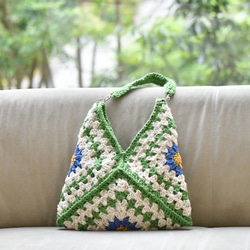 2025新作　お花モチーフバッグ（ブラウン、茶色内布付き）受注製作 7枚目の画像