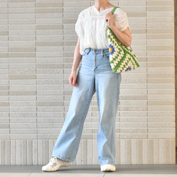 2025新作　お花モチーフバッグ（ブラウン、茶色内布付き）受注製作 9枚目の画像