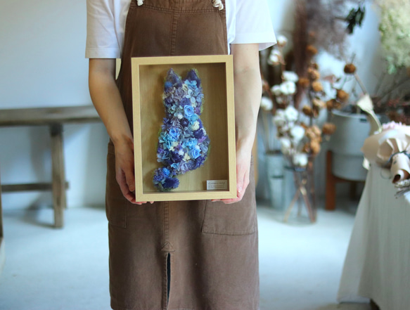 【Flower cat 】ネコのドライフラワーBOX お好きな色で作ります。フラワーギフト　誕生日　結婚式　ねこ　猫　 5枚目の画像