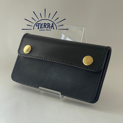 姫路レザー・手縫いミドルトラッカーウォレット／ メンズ レディース本