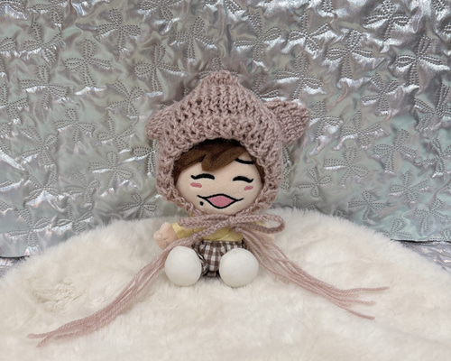 ちびぬい ハピぬい 毛糸 帽子 服 くま耳 chibinui wear ピンク