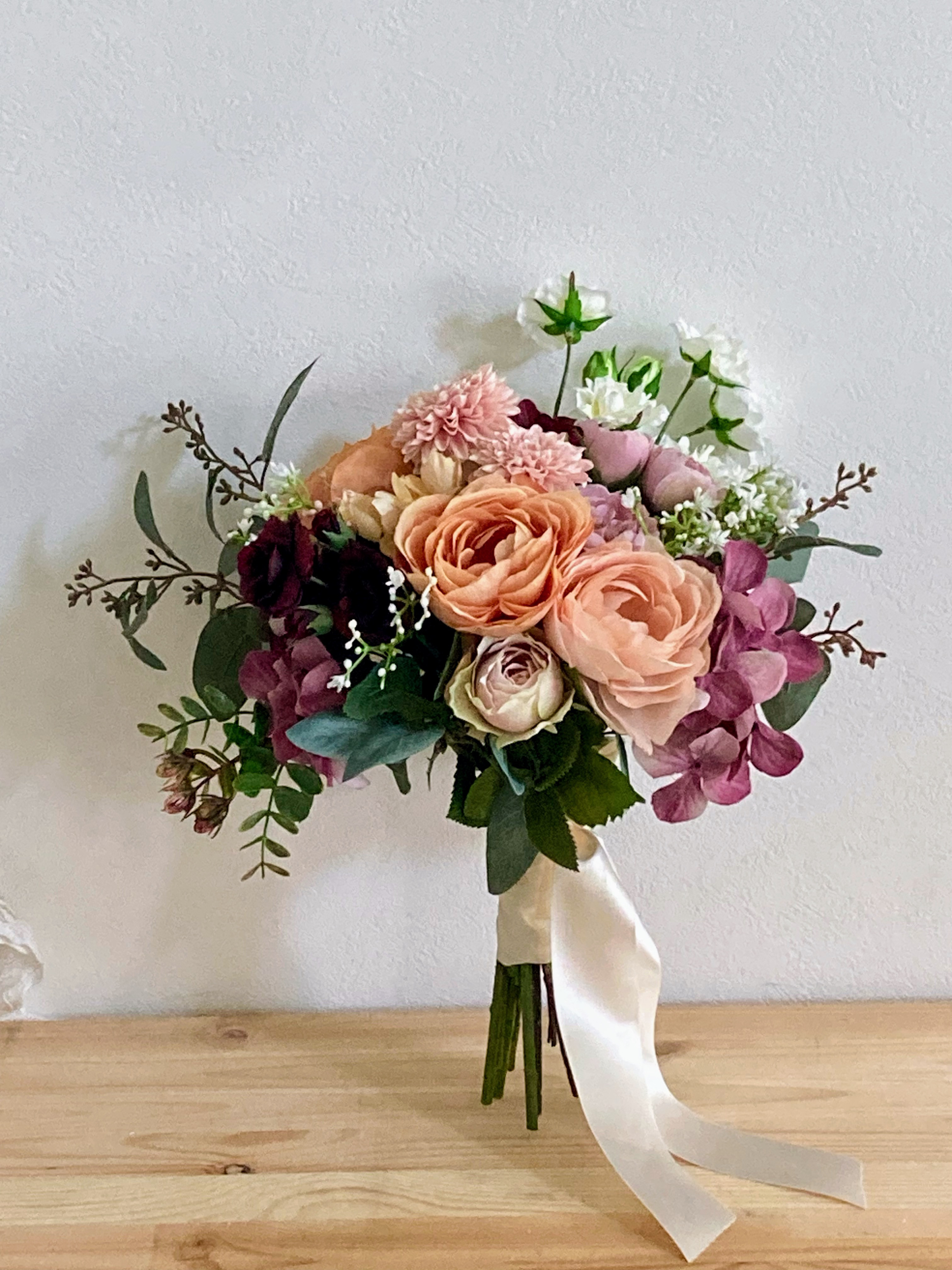 カスタマイズ対応　アーティフィシャルフラワーブーケ&ブートニア　前撮り　フォトウェディング　　結婚式　海外　二次会、、