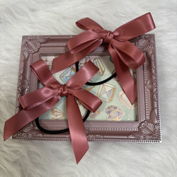 リボン ヘアゴム ヘアアクセサリー ハンドメイド 蝶々 ちょうちょ 黄緑